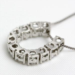 ダイヤモンド ダイヤ ネックレス レディース プラチナ pt900 0.5ct カラット ホースシュー 馬蹄の画像