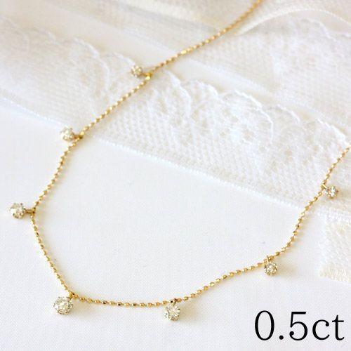 ダイヤモンド ネックレス レディース ダイヤネックレス 18金 18k K18