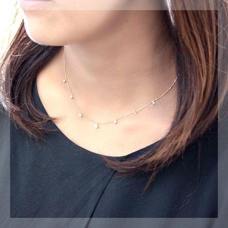 ダイヤモンド ネックレス レディース ダイヤネックレス 18金 18k K18