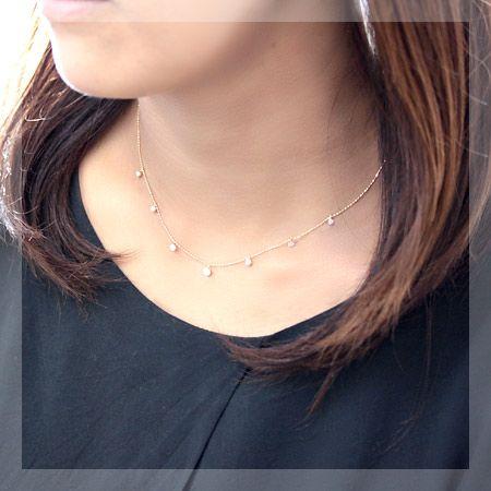 ダイヤモンド ネックレス レディース ダイヤネックレス 18金 18k K18 