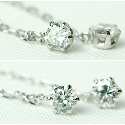 ピアス ダイヤピアス 18k K18 18金 レディース 揺れる チェーンピアス 