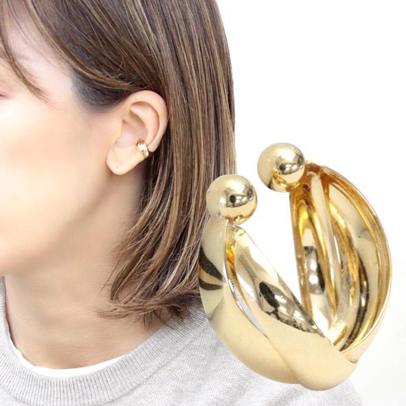 イヤーカフ 18金 18k K18 ゴールド ぽってりデザイン イヤカフ 片耳用