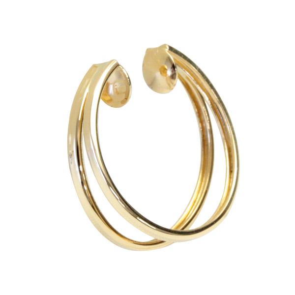 イヤーカフ 18金 18k K18 ゴールド イヤカフ 片耳用 半ペア 2連