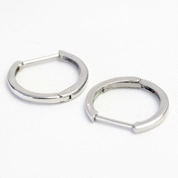 フープピアス ピアス バネ式 プラチナ Pt900 地金 石なし 小さめ 1ペア 両耳 1.15mm×11.5mmの画像