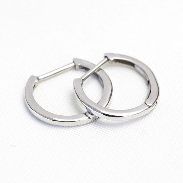 フープピアス ピアス バネ式 プラチナ Pt900 地金 石なし 小さめ 1ペア 両耳 1.15mm×11.5mmの画像