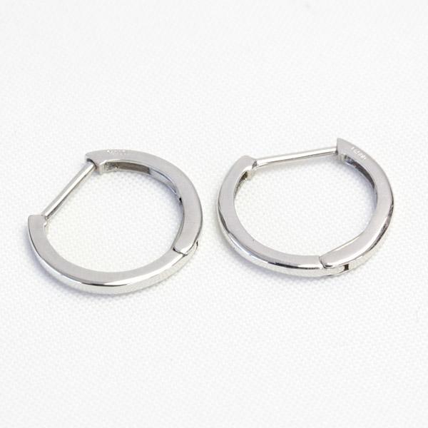 フープピアス ピアス バネ式 プラチナ Pt900 地金 石なし 小さめ 1ペア 両耳 1.15mm×11.5mmの画像