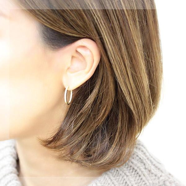 フープピアス ダイヤモンド ダイヤ 18k K18 18金 ゴールド エタニティ 
