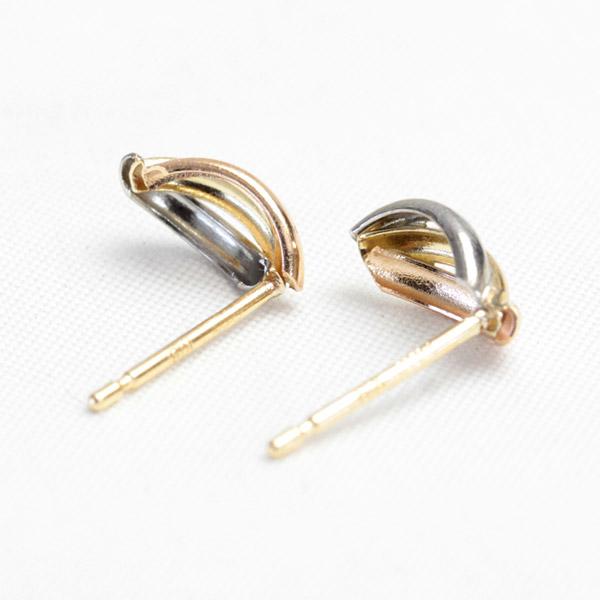 ピアス アクセサリー トリニティ k18 K18 18金 プラチナ ゴールド スリーカラー 地金の画像