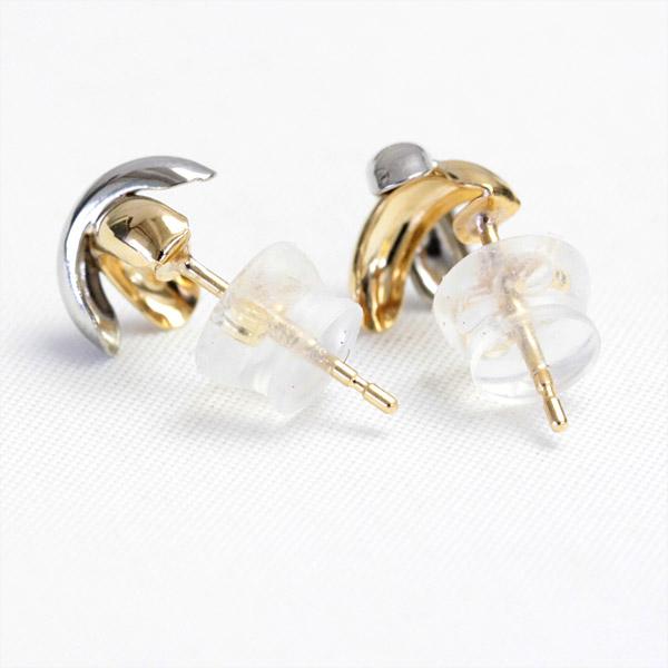 ピアス プラチナ K18 コンビ 地金ピアス クロス Pt900 K18ゴールドの画像