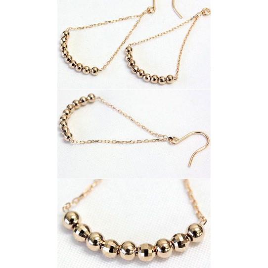 ピアス レディース 揺れる アメリカンフックピアス K18 ボール × ミラーボール |  | 02