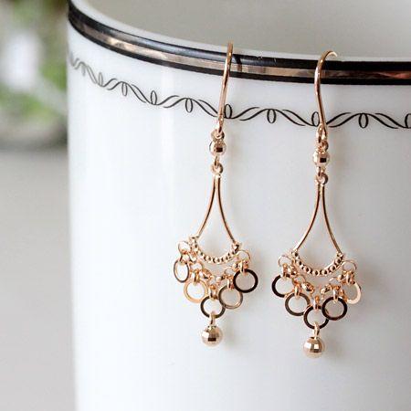 ピアス レディース 揺れる アメリカンフックピアス 18金 18k K18 14k ゴールド オリエンタル | 