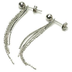 K14ホワイトゴールドセパレート式チェーンピアス :015-2428:ジュエリーエクセレンテ - 通販 - Yahoo!ショッピング