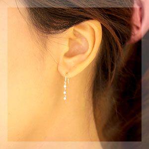 ピアス ダイヤモンド レディース プラチナ pt900 18金 18k K18 ゴールド ダイヤ 0.2ct 揺れる アメリカンフック スリーストーン |  | 01