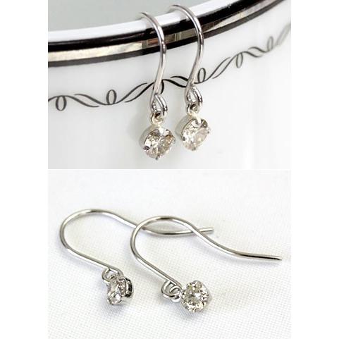 ダイヤモンド ピアス 一粒 18金 K18 プラチナ Pt900 レディース ダイヤ