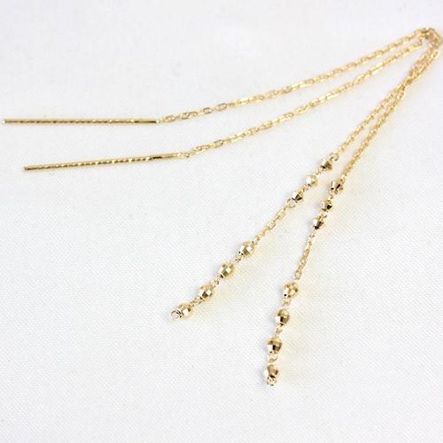 ピアス レディース 18金 18k K18 ゴールド 揺れる アメリカンピアス アメリカンチェーン ミラーボール 015 4960 ジュエリーエクセレンテ 通販 Yahoo ショッピング