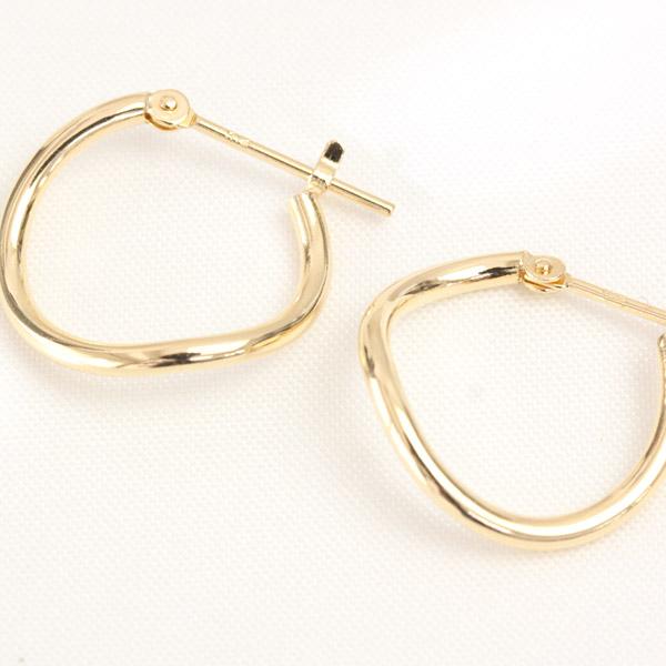 r*e様 18金フープピアスYG ピアス フープピアス 18金 YG フープ 18k K18 ラウンド ひねり