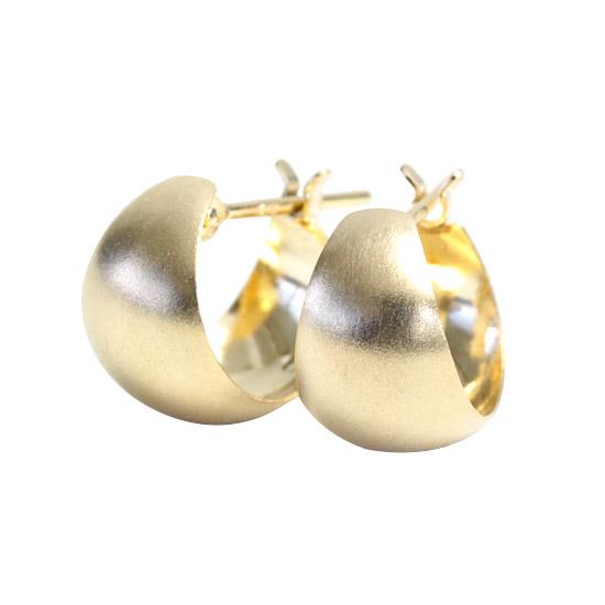 フープピアス 18k 7×10 k18 18金 地金ピアス フープ ピアス ムーンピアス マットタイプ 輪っか レディース 小さめ 日本製 1ペア 両耳用の画像