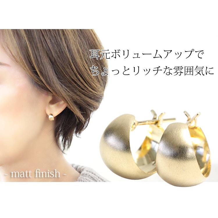 フープピアス 18k 7×10 k18 18金 地金ピアス フープ ピアス ムーン