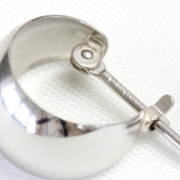 フープピアス レディース 可愛い 小さめ 7mm×10mm プラチナ
