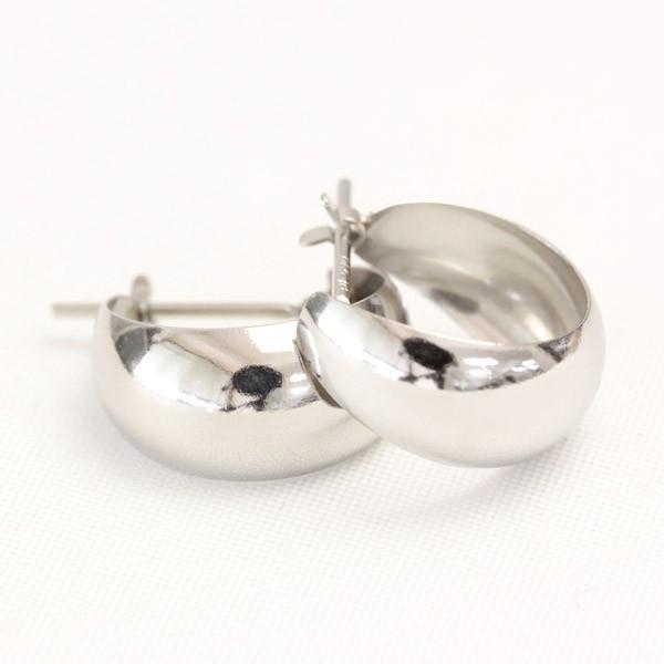 フープ ピアス 輪っか レディース 可愛い 7mm×13mm プラチナ pt900