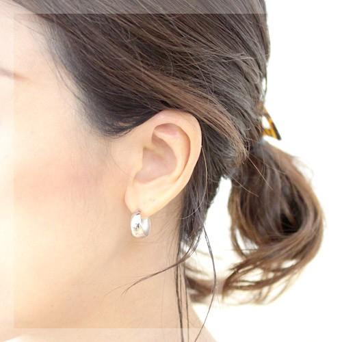 フープ ピアス レディース 可愛い 7×15mm プラチナ pt900 フープピアス ムーンピアス 月甲 地金ピアス 石なし 日本製 1ペア 両耳用の画像