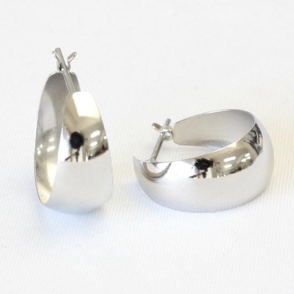 フープ ピアス レディース 可愛い 7×15mm プラチナ pt900 フープピアス ムーンピアス 月甲 地金ピアス 石なし 日本製 1ペア 両耳用の画像