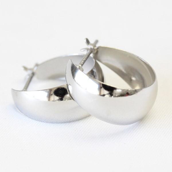 フープ ピアス レディース 可愛い 7×15mm プラチナ pt900 フープピアス ムーンピアス 月甲 地金ピアス 石なし 日本製 1ペア 両耳用の画像
