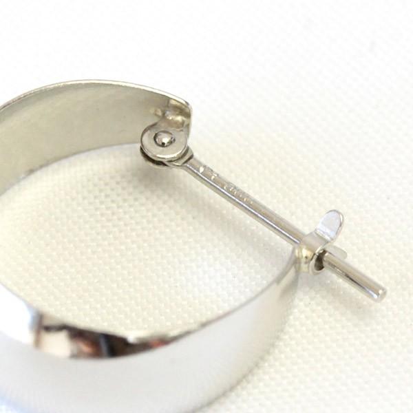フープ ピアス レディース 可愛い 7×15mm プラチナ pt900 フープピアス ムーンピアス 月甲 地金ピアス 石なし 日本製 1ペア 両耳用の画像