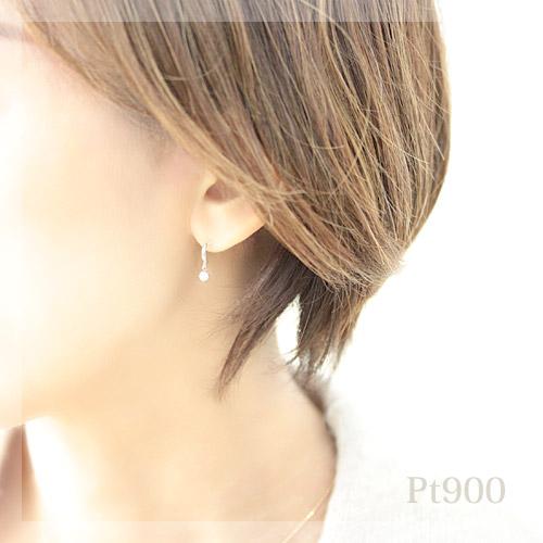 ダイヤモンド ピアス 一粒 18金 K18 プラチナ Pt900 ミラーカット