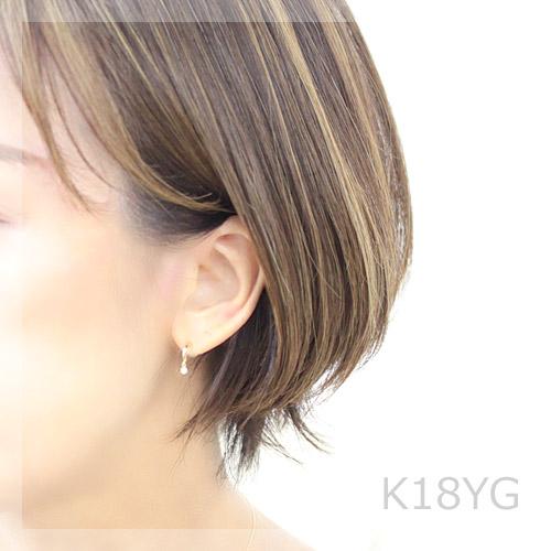 ダイヤモンド ピアス 一粒 18金 K18 プラチナ Pt900 ミラーカット