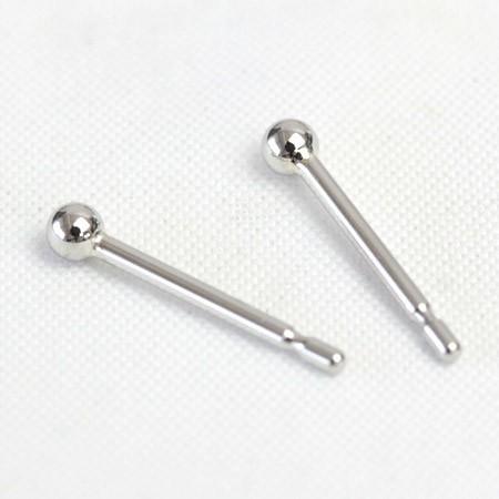 ピアス シンプル プラチナ Pt900 地金 ボールピアス 丸玉 セカンドピアス レディース 石なし 軸太 ポスト0.9mm 2.0mmの画像