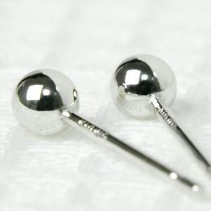 ピアス シンプル プラチナ Pt900 地金 ボールピアス 丸玉 セカンドピアス レディース 石なし 軸太 ポスト0.9mm 3.0mmの画像