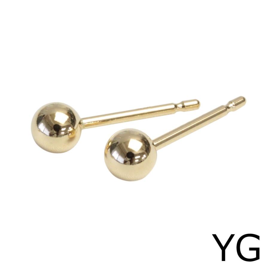 ピアス シンプル 18金 地金 ボールピアス 丸玉 セカンドピアス