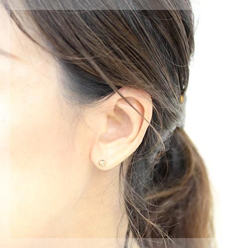ピアス シンプル 18金 地金 ボールピアス 丸玉 セカンドピアス