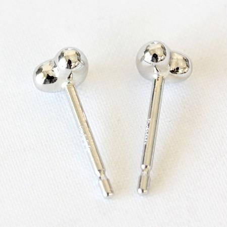 ピアス レディース プラチナ900 Pt900 セカンドピアス プラチナ ハート 小 s 4mm 軸太 ポスト 0.9mm ネコポス 地金 石なし シンプル ネコポスの画像