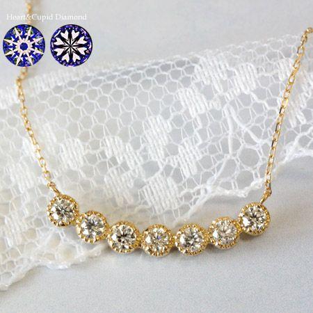 ネックレス レディース 18金 18k K18 ダイヤモンド ダイヤ H＆C ライン 