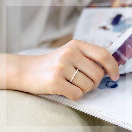 エタニティリング ダイヤモンド 0.3ct レディース 指輪 リング 18金 18k K18  エタニティ ダイヤリング H＆C カラット ハーフエタニティ 鑑別書付きの画像