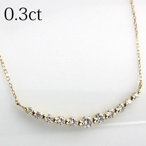 ダイヤモンド ネックレス レディース ダイヤネックレス 18金 18k K18  