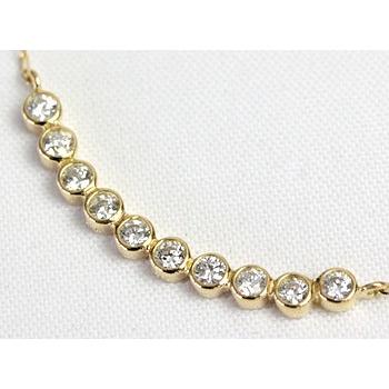 ダイヤモンド ネックレス 一粒 レディース ダイヤネックレス 18金 18k K18 H＆C 0.2ct ラインネックレスの画像