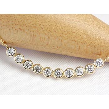 ダイヤモンド ネックレス 一粒 レディース ダイヤネックレス 18金 18k K18 H＆C 0.2ct ラインネックレスの画像