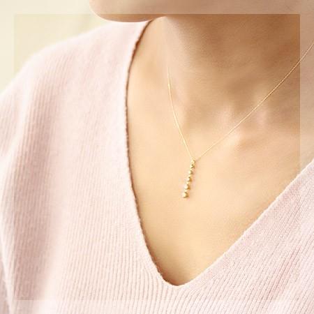 ダイヤモンド ネックレス レディース ダイヤネックレス 18金 18k K18 