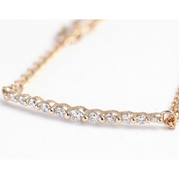 ブレスレット レディース 18金 18k K18 ゴールド ダイヤモンド ダイヤ ラインブレスレット ダイヤブレス 0.3ct カラット 13.5cm〜16cmの画像