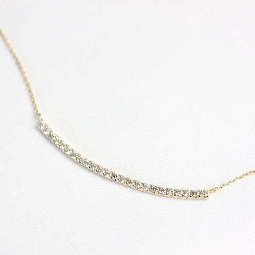 ダイヤモンド ダイヤ ネックレス レディース 18金 18k K18 ラインネックレス 0.3ct カラット 24石の画像