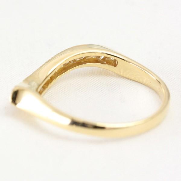 ダイヤモンド リング レディース ダイヤ 18金 18k K18 ゴールド 0.1ct カラット SIクラス ミル打ちの画像