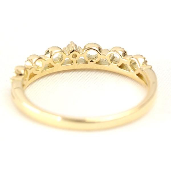 ダイヤモンドリング ダイヤ レディース 指輪 18金 18k K18 ゴールド 0.13ct カラット ミル打ち SIクラスの画像