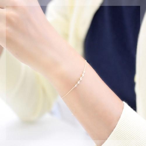 ブレスレット レディース 18金 18k K18 ゴールド ダイヤモンド ダイヤ 
