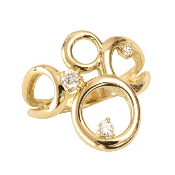 ダイヤモンド リング レディース 指輪 ダイヤ 18金 18k K18 ゴールド 0.12ct カラット ピンキーリング 小指 文字入れ不可の画像