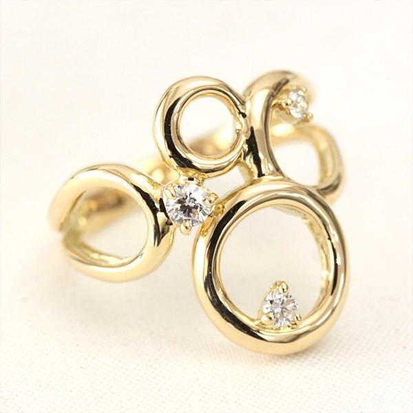 ダイヤモンド リング レディース 指輪 ダイヤ 18金 18k K18 ゴールド 0.12ct カラット ピンキーリング 小指 文字入れ不可の画像