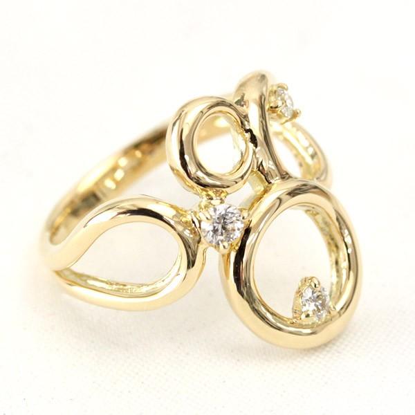 ダイヤモンド リング レディース 指輪 ダイヤ 18金 18k K18 ゴールド 0.12ct カラット ピンキーリング 小指 文字入れ不可の画像