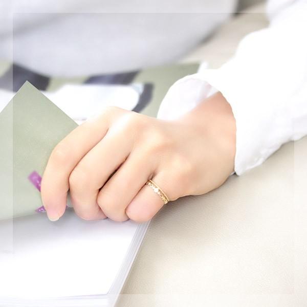 ダイヤモンド リング レディース 指輪 ダイヤ 18金 18k K18 ゴールド 0.03ct カラット ピンキーリング SIクラス 文字入れ不可の画像